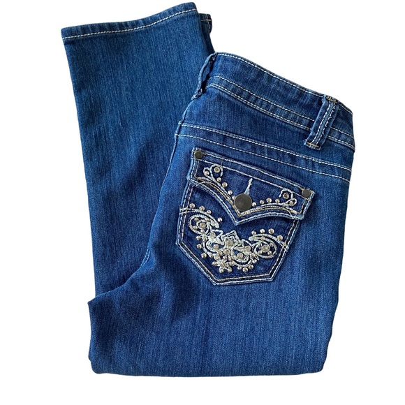 Roz & Ali Pants - ROZ & ALI Jean capris women size 6 sequin pockets